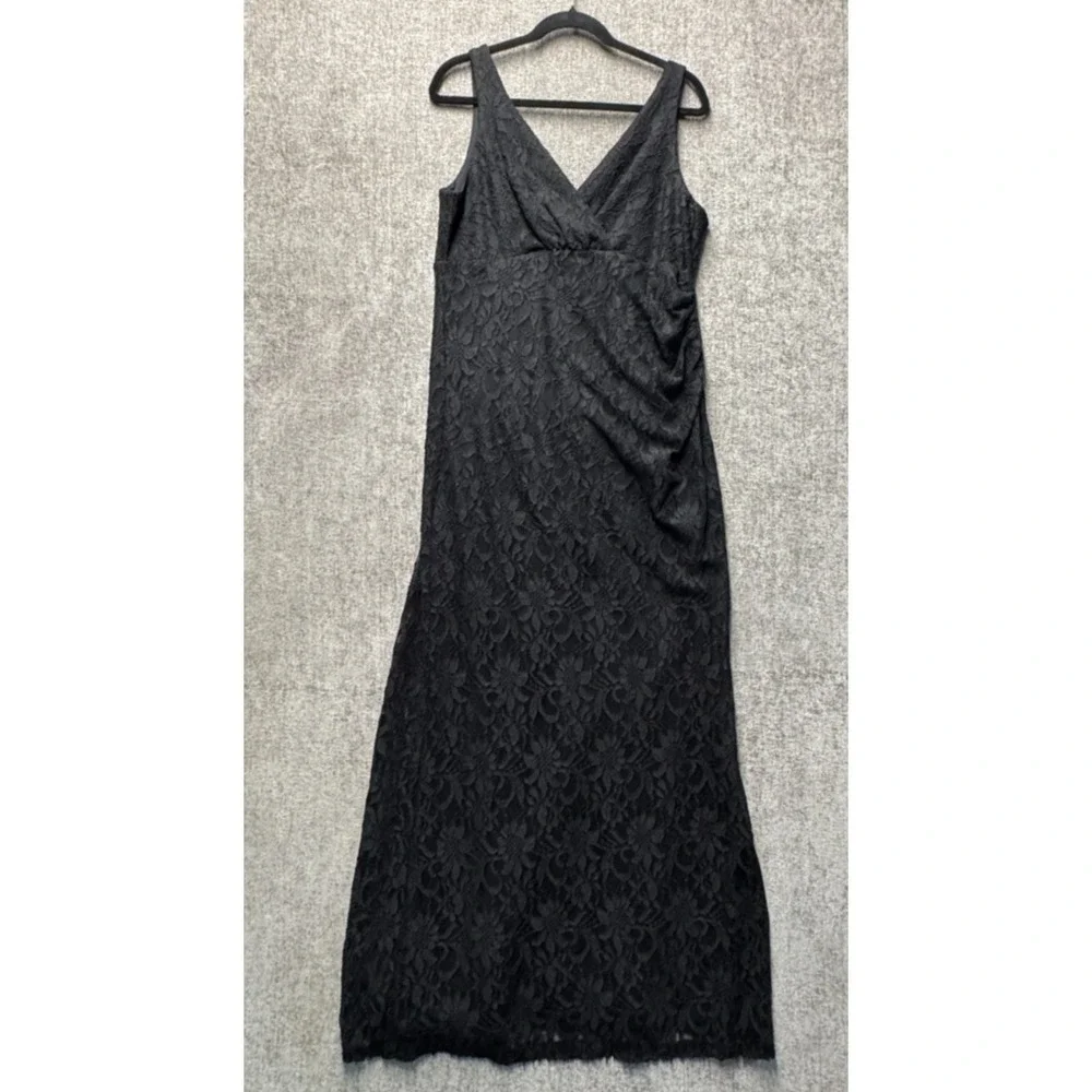 Juno Black Lace Maxi Dress Sleeveless Formal Evening Cocktail XL USA‎